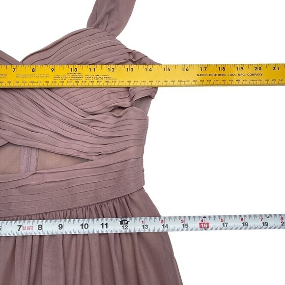Birdy Grey Elsye Cut Out Mesh Mauve Maxi Formal Bridesmaid Dress Small NWT - Picture 14 of 15